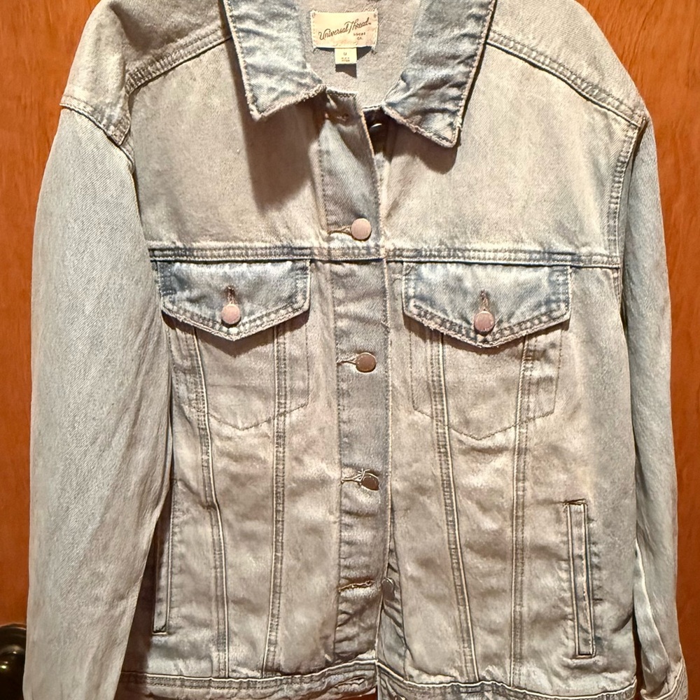 Boho Embroidered Jean Jacket Vintage Wash Floral Boots Back Western Cottagecore - Picture 8 of 9